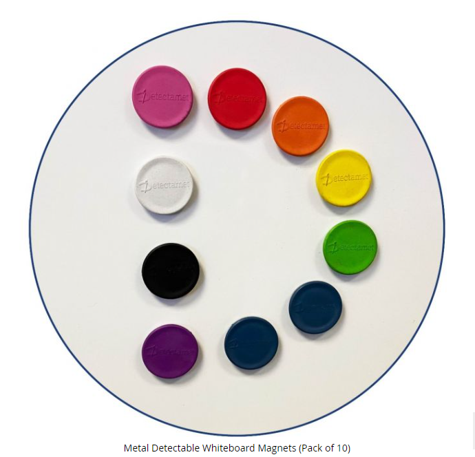 Detectamet Metal Detectable Whiteboard Magnets (Pack of 10)