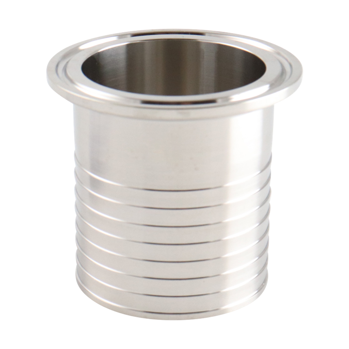 *POA** Alfa Laval 3" x 3" 14MPHR Rubber Hose Adapter Tri-Clover® UltraPure, 316L, 0.4EP³/Polished/SF4 (Int./Ext.), ASME BPE