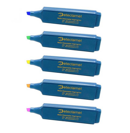 Detectamet Non Retractable Highlighters (Pack of 5)