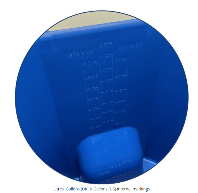 Detectamet 12L Blue Metal Detectable Bucket, Incl. Lid & Locking Clips 