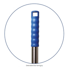 Detectamet Stainless Steel Handle with Blue Detectable Grip - Suited to Blue Plastic Broom/Squeegee Handle Only