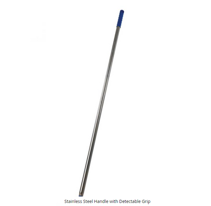 Detectamet Stainless Steel Handle with Blue Detectable Grip - Suited to Blue Plastic Broom/Squeegee Handle Only