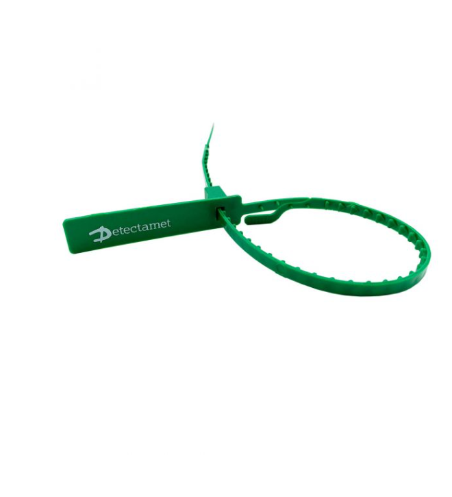 Detectamet Blue Metal Detectable Security Seals (Pack of 100) - Easy Tear, 300 mm (11.81") Ribbon Length, 60 x 13 mm (2.36 x 0.51") Small Tag Head