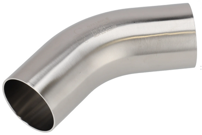 Alfa Laval 3" B2KS Bend 45° Tri-Clover® UltraPure Tube, Weld, 316L, 0.4EP³/Polished/SF4 (Int./Ext.), ASME BPE