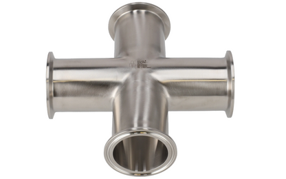 Alfa Laval 1½" B9MP Reducing Cross Tri-Clover® UltraPure, 316L, 0.4EP³/Polished/SF4 (Int./Ext.), ASME BPE