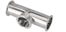 Alfa Laval 4" B7MPS Tee, Weld, 316L, 0.4EP³/Polished/SF4 (Int./Ext.), ASME BPE