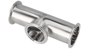 Alfa Laval 2" B7MPS Tee, Weld, 316L, 0.4EP³/Polished/SF4 (Int./Ext.), ASME BPE