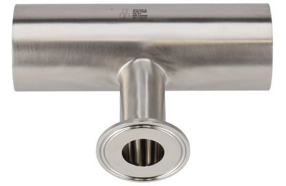 Alfa Laval 1½" x 3/4" B7RWWM Reducing Tee, Weld/Weld/Tri-Clamp, 316L, 0.4EP³/Polished/SF4 (Int./Ext.)