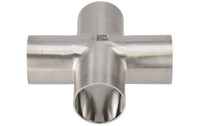 Alfa Laval 3/4" B9WWWW Cross Tri-Clover® UltraPure, 316L, 0.5Ra/Polished/SF1 (Int./Ext.), ASME BPE