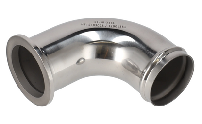 Alfa Laval 38mm Bend, Hose & Liner SMS Hygienic Fitting, 316L, ISO-2037 (Tube)