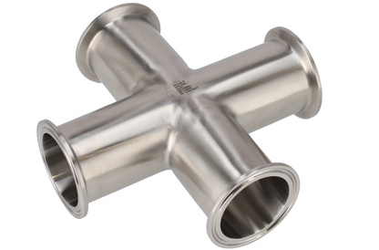 Alfa Laval 3/4" B9MP Reducing Cross Tri-Clover® UltraPure, 316L, 0.5Ra/Polished/SF1 (Int./Ext.), ASME BPE