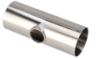 Alfa Laval DIN-40/DIN-100 Short Reducing Tee (RTK) Hygienic DIN Fitting, 304L, 0.8Ra/1.6Ra/HSF2 (Int./Ext.), DIN-11852
