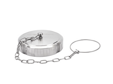 Alfa Laval DIN-150 End Cap Hygienic Fitting, Incl. Chain & Seal Disc, 316L, Semi Bright (Int./Ext.), NBR. Compatible with DIN Nut