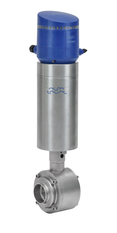 Alfa Laval DIN-50 Sanitary Ball Valve, Weld Ends, 316L, DIN, EPDM, Normally Closed, Supplied with Actuator, Compatible with ThinkTop® V50