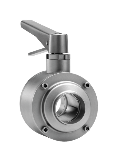 Alfa Laval DIN-100 Sanitary  Ball Valve, Weld Ends, 316L, DIN, EPDM, Supplied With Manual Handle