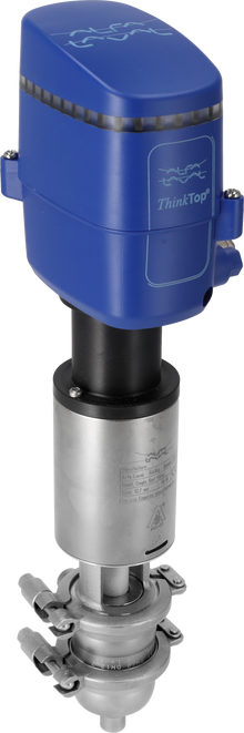 Alfa Laval 0.5"/12.7 mm Unique Small Single Seat Valve, 316L, 0.5Ra/Blasted (Int./Ext.), HNBR, Hex Nut Clamp, Body Type 20, Weld End