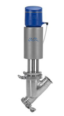 Alfa Laval Y-Body Unique Single Seat Valve, 316L, 0.8/Blasted (Int./Ext.), Normally Closed, Long Stroke, Shut off, EPDM, Body Type 900, Tri-Clamp End, TR2