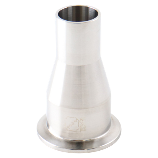 Alfa Laval 3/4" x 1/2" B31S-14MP Concentric Reducer Tri-Clover® UltraPure, Clamp/Clamp, 316L, 0.5Ra/Polished/SF1 (Int./Ext.), ASME BPE