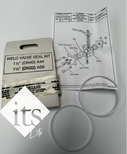 1 1/2" Worcester® A44 Series Ball Valve, 316L, PTFE Seats and Seals, Butt Weld. Suits OD (Ext.) Tube c/w Manual ¼ Turn Lever. A99577