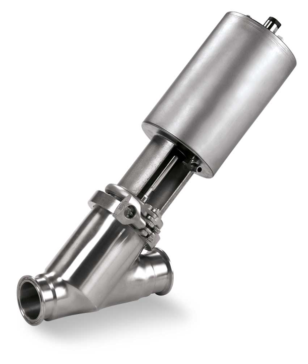 Alfa Laval Y-Body Unique Single Seat Valve, 316L, 0.8/Blasted (Int./Ext.), Normally Closed, Long Stroke, Shut off, EPDM, Body Type 900, Tri-Clamp End, TR2